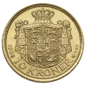 10 Kroner Gold Danish Coin (Circulated)